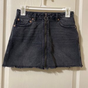 free people black jean skirt